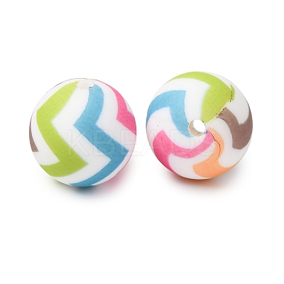 Food Grade Eco-Friendly Printed Silicone Beads SIL-A013-01A-20-1