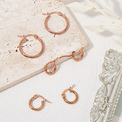 3 Styles 201 Stainless Steel Hoop Earrings EJEW-SP0001-04-1