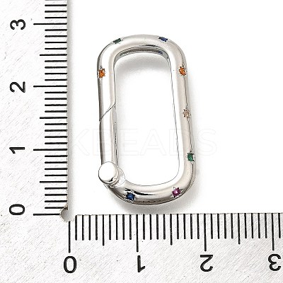 Brass Micro Pave Cubic Zirconia Spring Gate Rings KK-Z093-01P-1