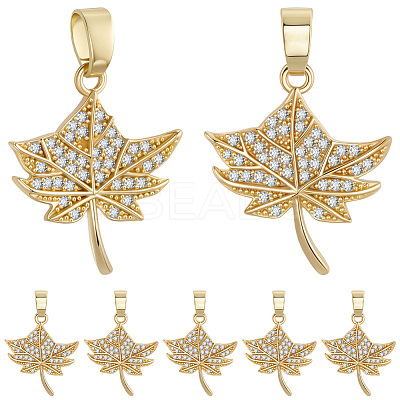 8Pcs Brass Micro Pave Cubic Zirconia Pendants FIND-BBC0004-29A-1