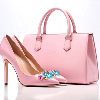 Acrylic & Alloy Shoe Buckle AJEW-WH20033-079B-G-1