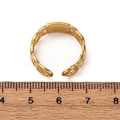 304 Stainless Steel Enamel Cuff Rings for Women RJEW-F194-09G-1