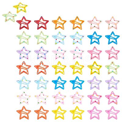 60Pcs 3 Style Cute Spray Painted Iron Snap Hair Clips PHAR-NB0001-07-1