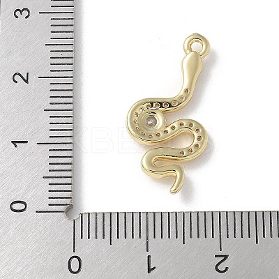 Brass Micro Pave Clear Cubic Zirconia Pendants KK-S505-04G-02-1