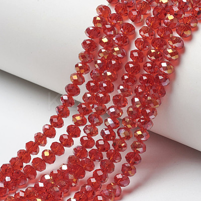 Electroplate Transparent Glass Beads Strands EGLA-A034-T4mm-H11-1