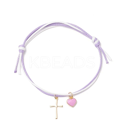 5Pcs Adjustable Waxed Polyester Cord Bracelets BJEW-JB11789-1