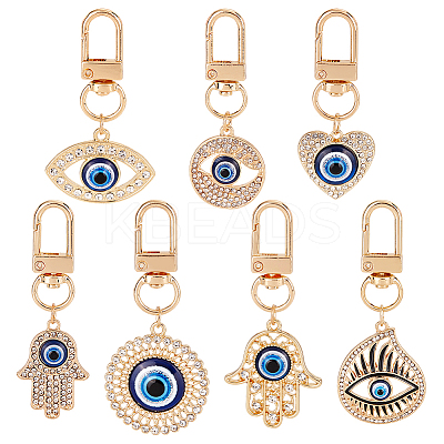 7Pcs 7 Style Evil Eye Resin Pendant Decorations AJEW-NB0003-92-1