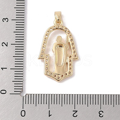 Brass Clear Cubic Zirconia Pendants KK-Z050-04G-1