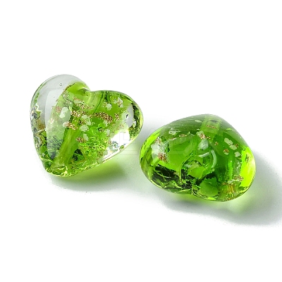 Luminous Handmade Gold Sand Lampwork Beads FOIL-B001-03E-1