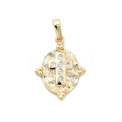 Brass Micro Pave Cubic Zirconia Pendants KK-H089-33G-01-1