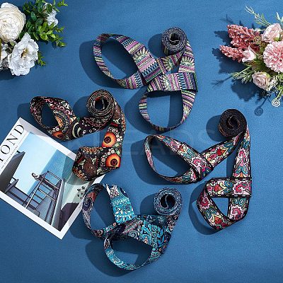 4Pcs 4 Colors Printed Polyester Cotton Ice Skate Shoulder Strap AJEW-CP0001-90-1