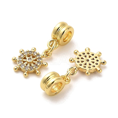 Rack Plating Brass Micro Pave Cubic Zirconia Charms KK-S398-10A-1
