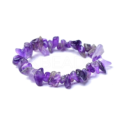 Natural Amethyst Stretch Bracelets PW-WG56138-01-1
