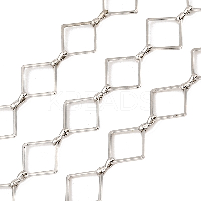Rack Plating Rhombus Brass Link Chains CHC-M026-01P-02-1