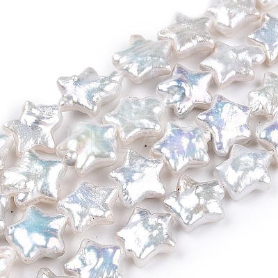 Natural Nucleated Baroque Keshi Pearl Beads Strands PEAR-S020-Z03-04-1