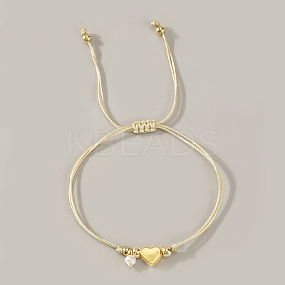 Bohemian Style Brass & Imtation Pearl Charm Bracelets CS9892-10-1