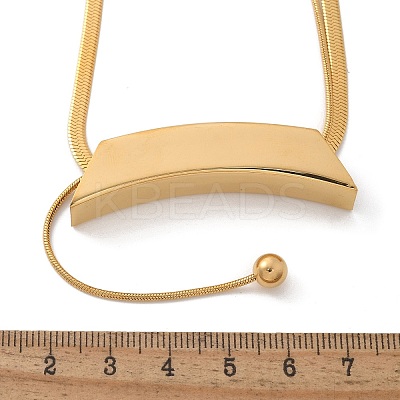 304 Stainless Steel Curved Tube Snake Chain Necklaces for Women NJEW-Z061-04G-02-1