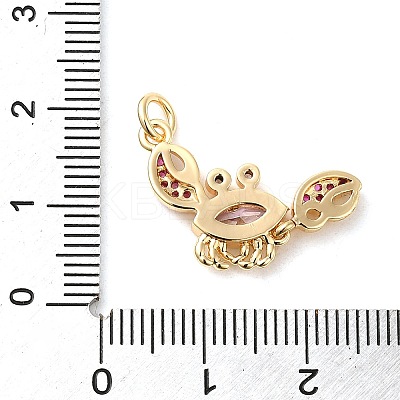 Rack Plating Brass Micro Pave Cubic Zirconia Pendants KK-P241-08G-1