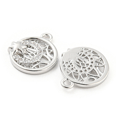 Brass Micro Pave Cubic Zirconia Charms KK-E090-37P-1