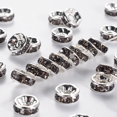 Brass Grade A Rhinestone Spacer Beads RSB038NF-03-1