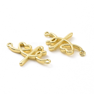 Rack Plating Brass Connector Charms KK-C008-08G-1
