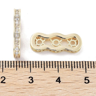 Brass Micro Pave Clear Cubic Zirconia Multi-Strands Links LS-KK-B082-15A-G-1