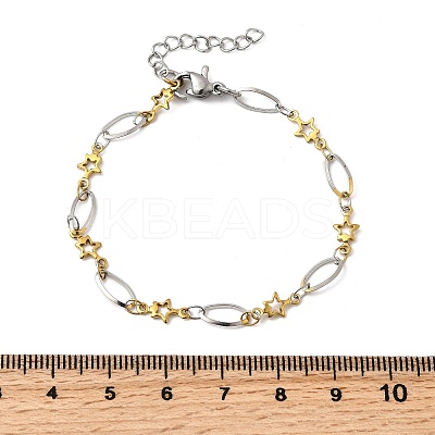 304 Stainless Steel Link Bracelets BJEW-A044-03B-GP-1