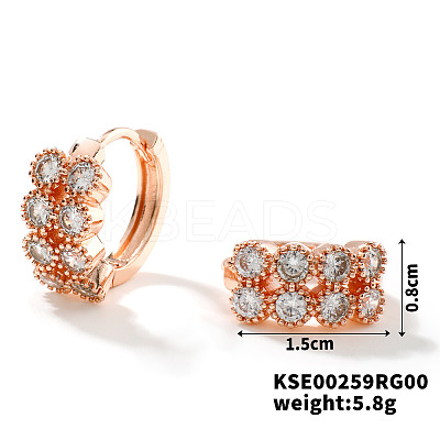 Geometric Shape Earrings with Micro Inlaid Diamonds LT0896-2-1