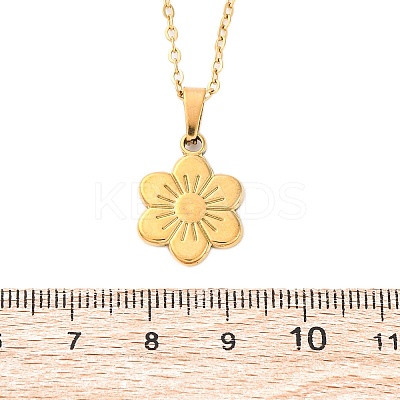 304 Stainless Steel Flower Pendant Necklaces NJEW-H059-30D-G-1