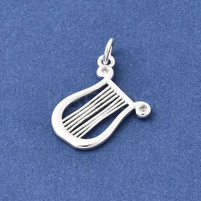 Brass Micro Pave Clear Cubic Zirconia Pendants KK-Z147-18S-1
