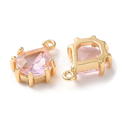 Real 18K Gold Plated Brass Micro Pave Cubic Zirconia Charms KK-Q779-08G-04-1