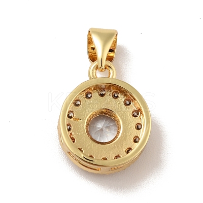 Brass Micro Pave Cubic Zirconia Pendants KK-B059-26G-1