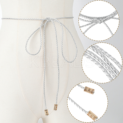 3Pcs 3 Colors Imitation Leather Braided Wrap Chain Belts AJEW-GF0011-99-1