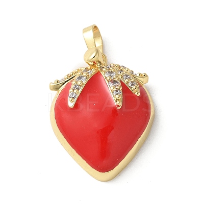 Brass Micro Pave Cubic Zirconia Pendants KK-P290-62G-1