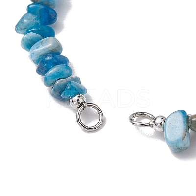Natural Apatite Chip Nylon Braided Beaded Bracelet Making AJEW-JB01296-07-1
