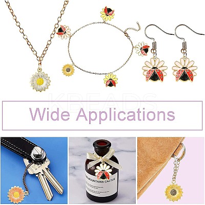 30Pcs 6 Styles Rack Plating Alloy Enamel Pendants ENAM-CJ0006-25-1
