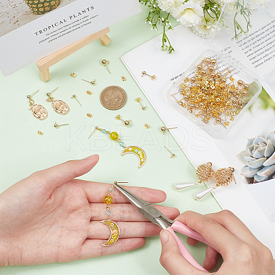 120Pcs 3 Style 304 & 202 Stainless Steel & Brass Ball Post Stud Earring Findings Sets FIND-AR0003-85-1