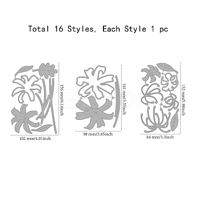 Carbon Steel Cutting Dies Stencils DIY-WH0309-1911-1