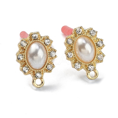 Alloy Crystal Rhinestone Stud Earring Findings EJEW-WH0009-06LG-1