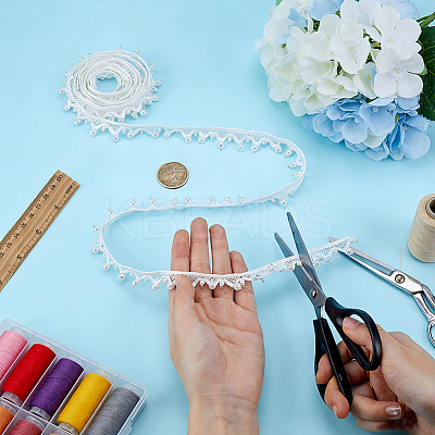 2Yards Polyester with Plastic Pearl Beaded Trim for DIY Sewing Craft OCOR-PH0036-53A-1