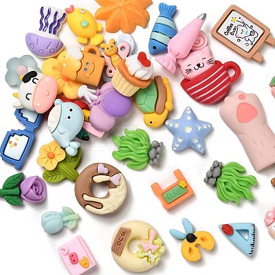 Frosted Resin Decoden Cabochons RESI-XCP0002-15-1
