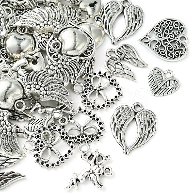50Pcs 10 Style Tibetan Style Alloy Pendants FIND-YW0003-03-1
