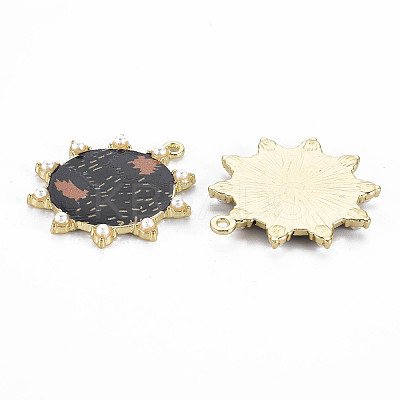 Rack Plating Printed Alloy Pendants LS-ENAM-Q445-010A-NR-1
