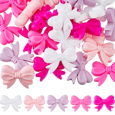 25Pcs 5 Colors Silicone Beads SIL-HS0001-13A-1