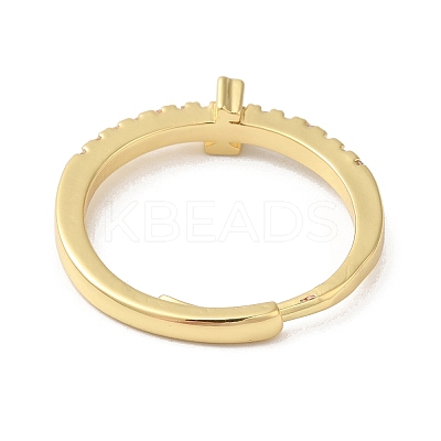 Rack Plating Brass Clear Cubic Zirconia Number 1 Adjustable Rings for Women RJEW-S407-09G-01-1