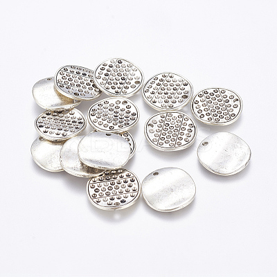 Flat Round Alloy Pendant Rhinestone Settings EBB056Y-1