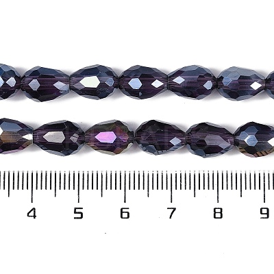 Transparent Electroplate Glass Beads Strands EGLA-N013-T10mm-B06-1