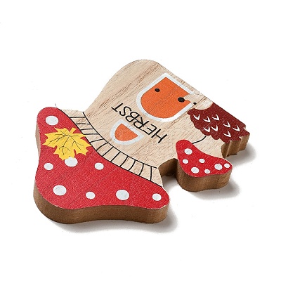 Autumn Single Face Printed Wood Cabochons WOOD-I010-02C-1