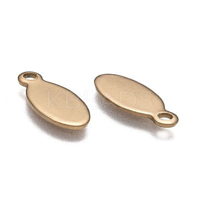 Oval Ion Plating(IP) 304 Stainless Steel Stamping Blank Tag Charms STAS-L159-07G-1