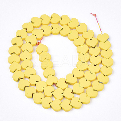 Spray Painted Non-magnetic Synthetic Hematite Beads Strands G-T116-04-24-1